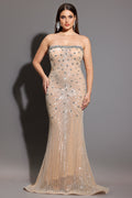 Kori Strapless Diamond Sequins Maxi Dress