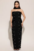 Nesya Sleeveless Pearl Bandage Maxi Dress	