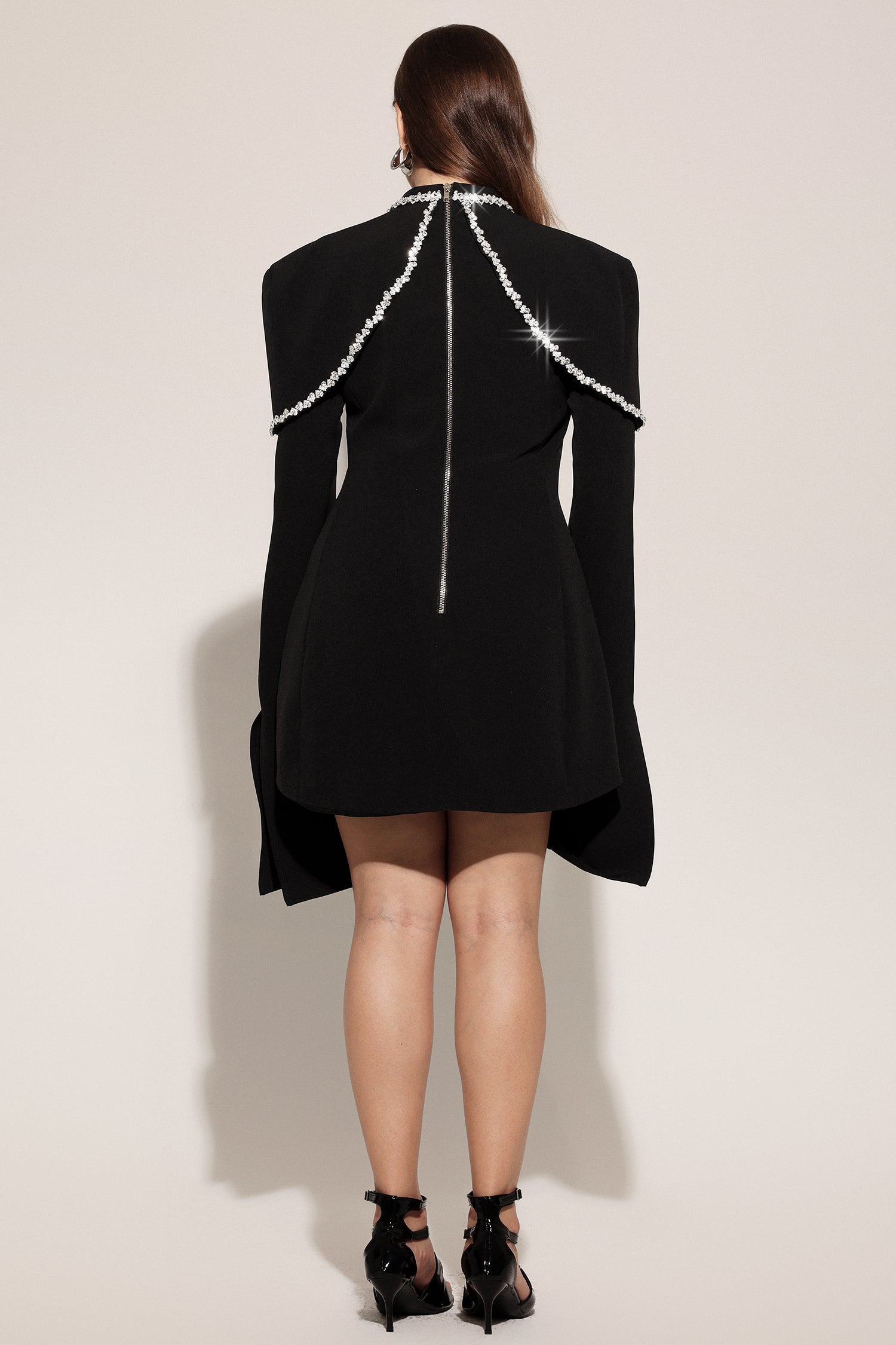 Teagan Long Sleeves High Neck Irregular Puff Sleeves Mini Dress	
