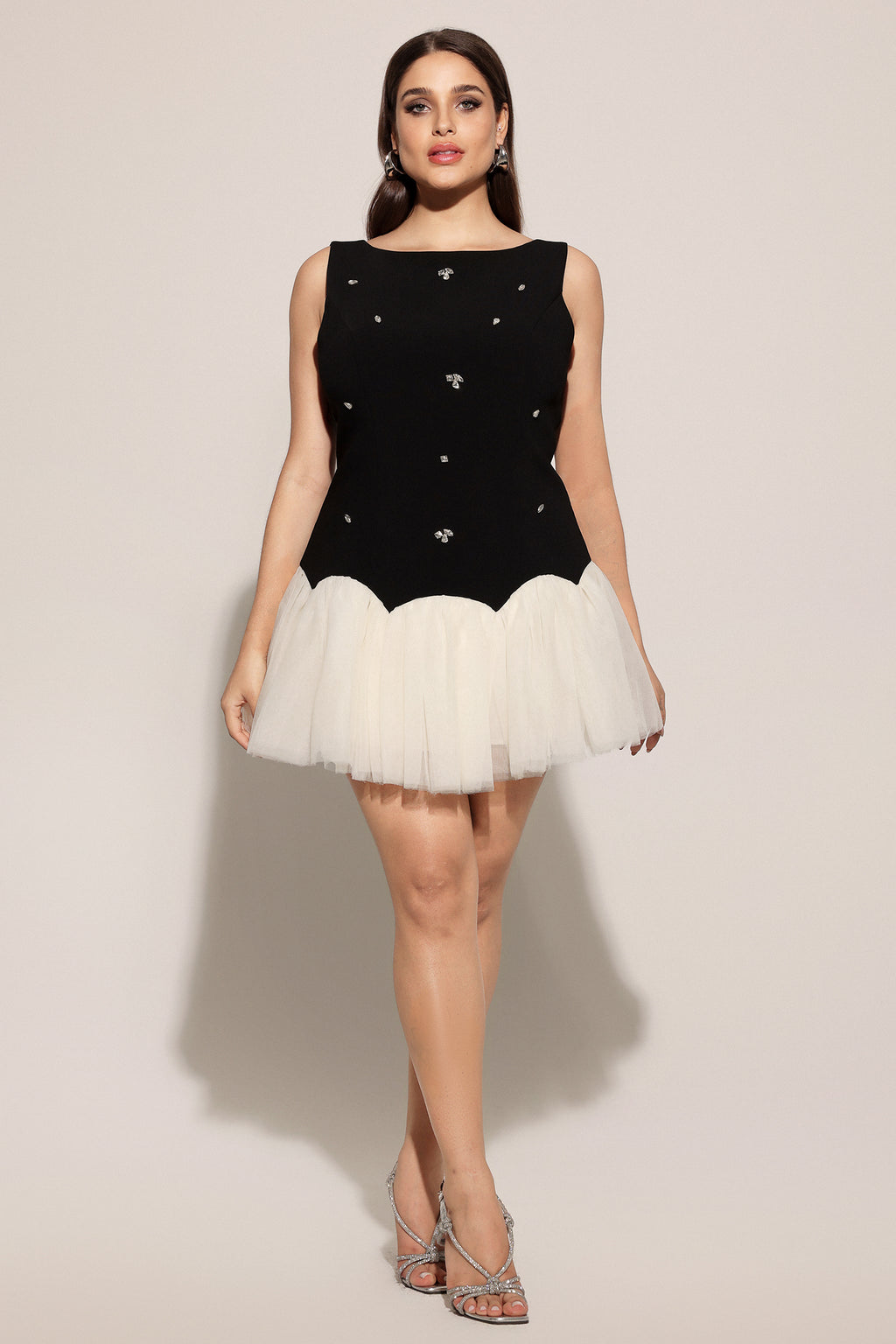 Salamo Sleeveless Diamond Mini Dress	