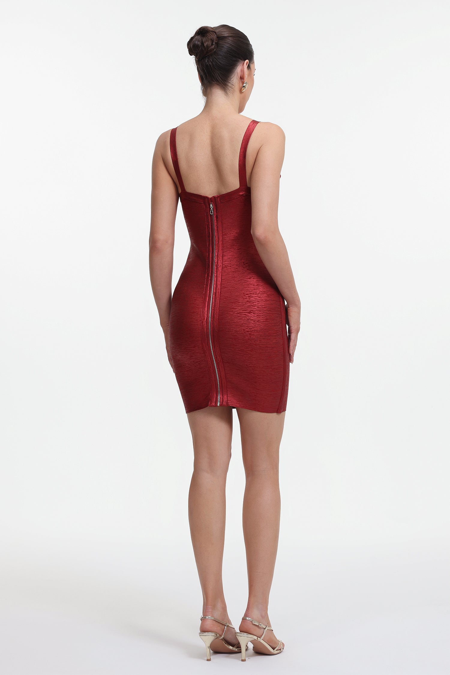 Maryam Metallic Red Cocktail Dress	