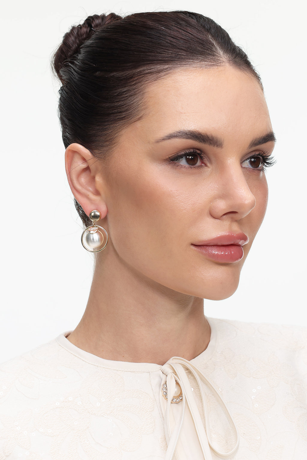 Print Sphere Pearl Earrings	