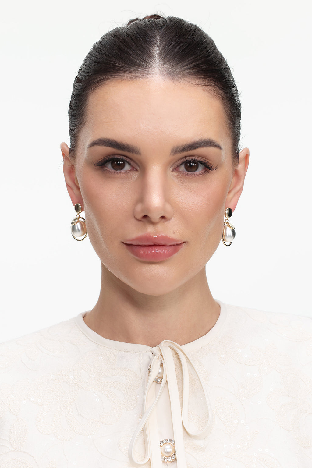 Print Sphere Pearl Earrings	
