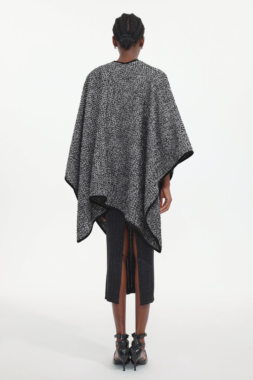 Erele Classic Flowy Knit Asymmetric Cape	