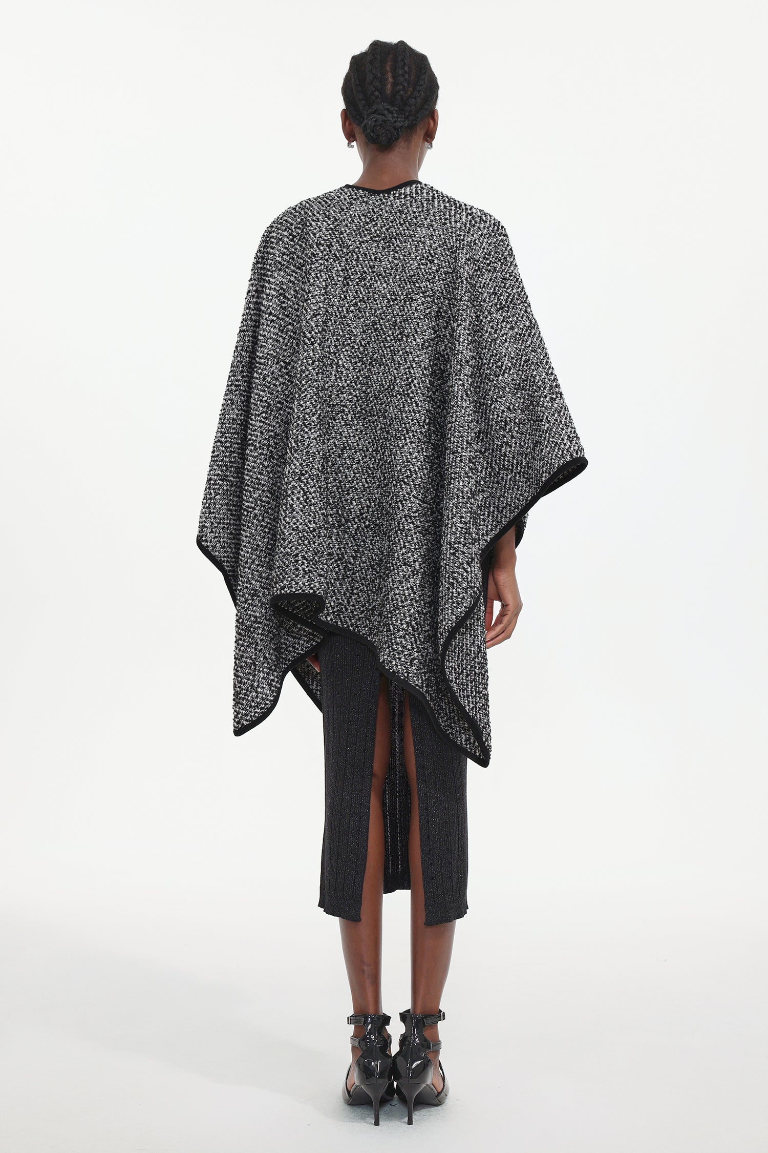 Erele Classic Flowy Knit Asymmetric Cape	