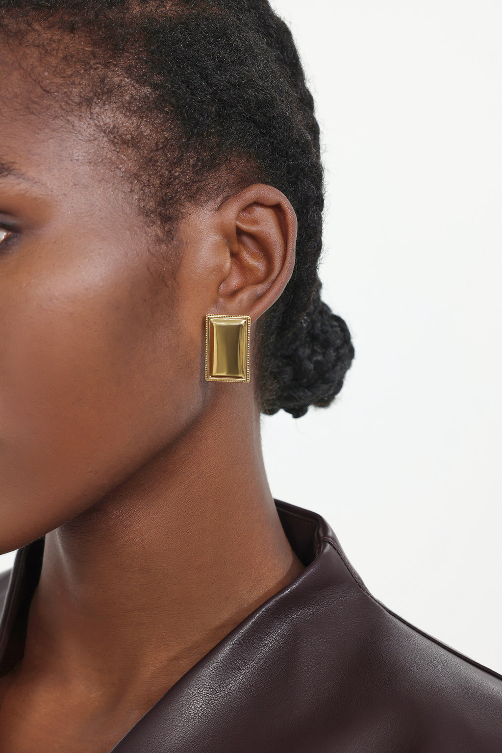 Roche Square Metal Earrings	