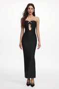 Kandiss Elegant Contour Strapless Cut Out Bandage Maxi Dress	