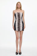 Dido Chic Contour Strapless Faux Fur Panel Mini Dress	