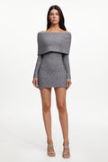 Jerlyn Classic Contour Off Shoulder Long Sleeve Knit Mini Dress	