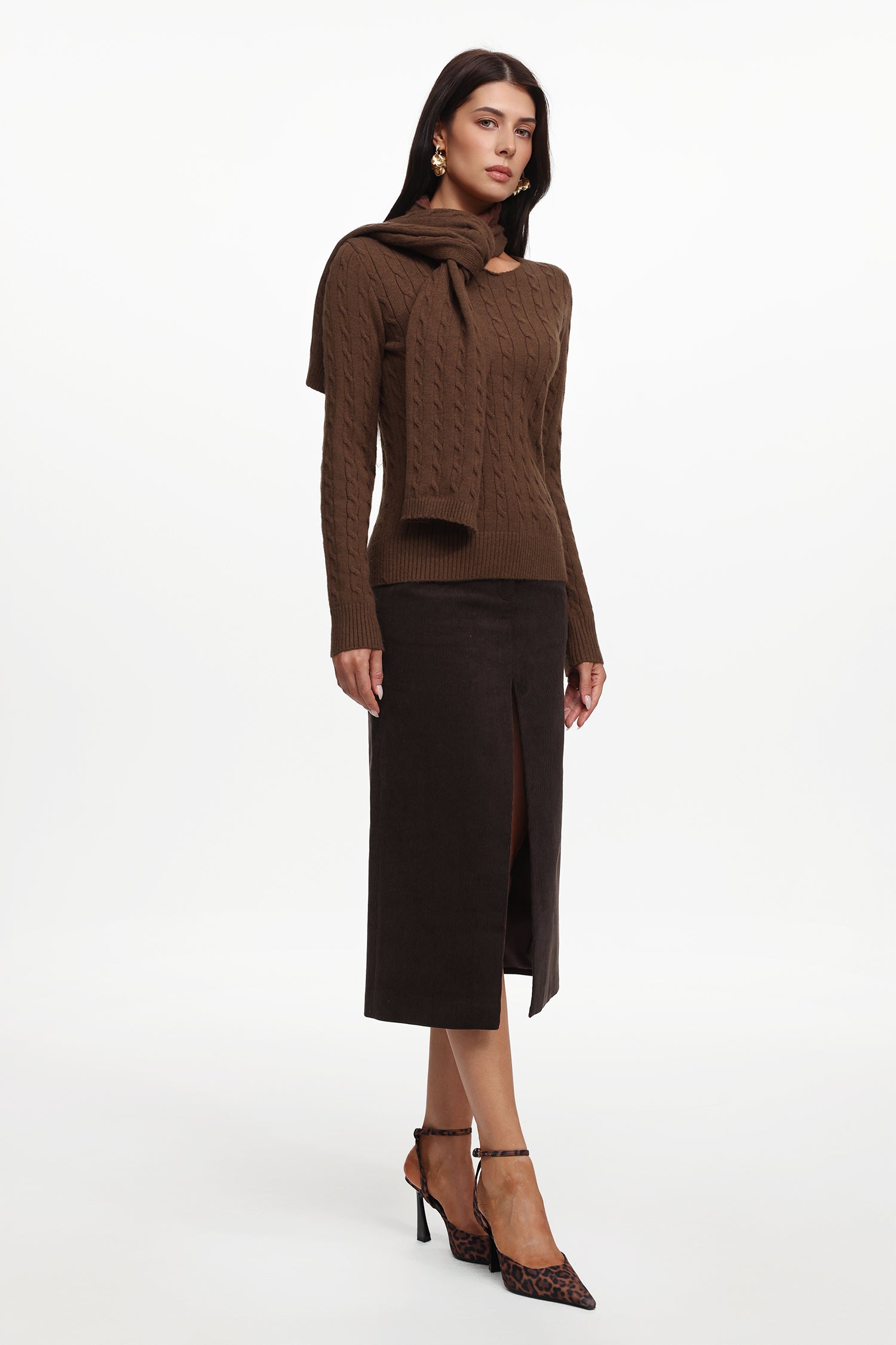 Killian Chic Contour Long Sleeve Knot Knit Top	