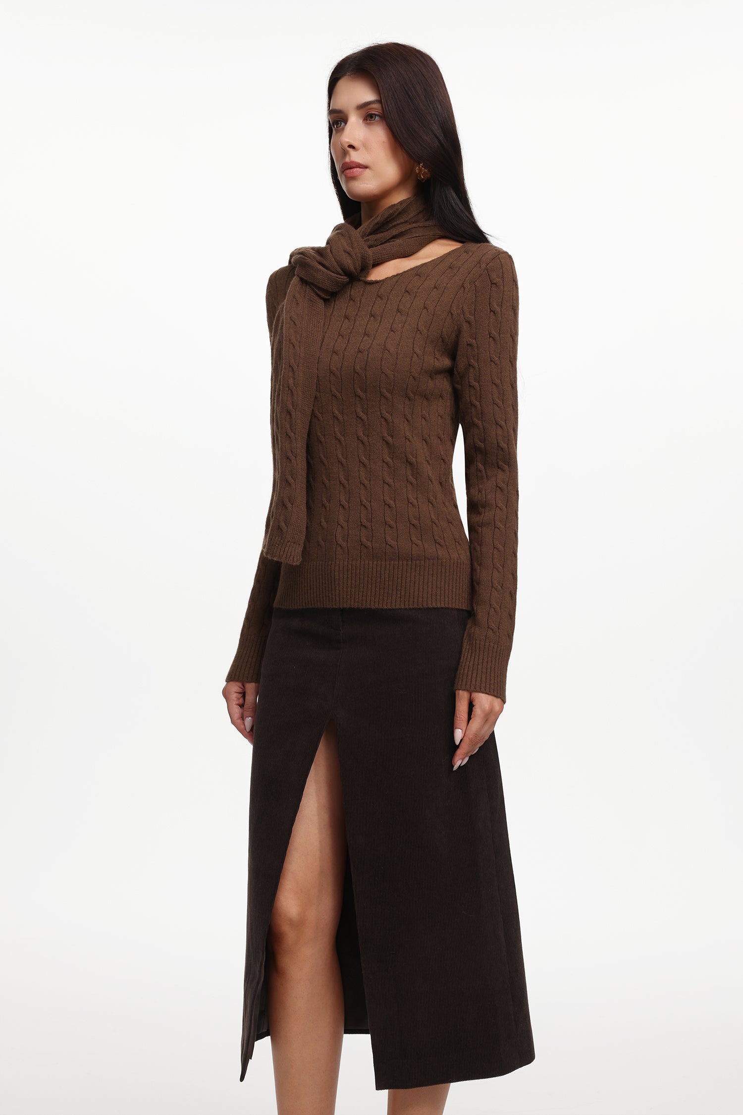 Killian Chic Contour Long Sleeve Knot Knit Top	