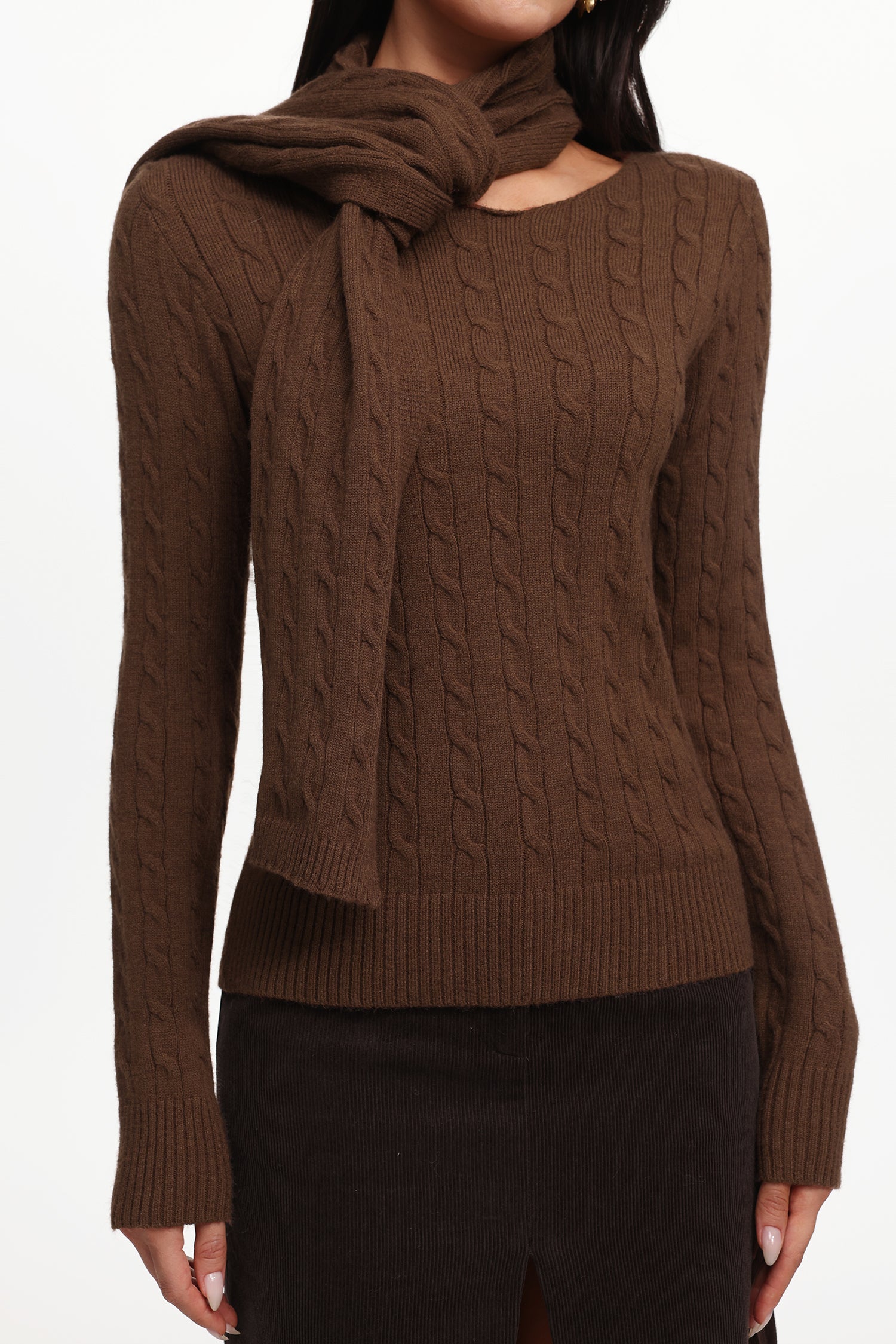 Killian Chic Contour Long Sleeve Knot Knit Top	