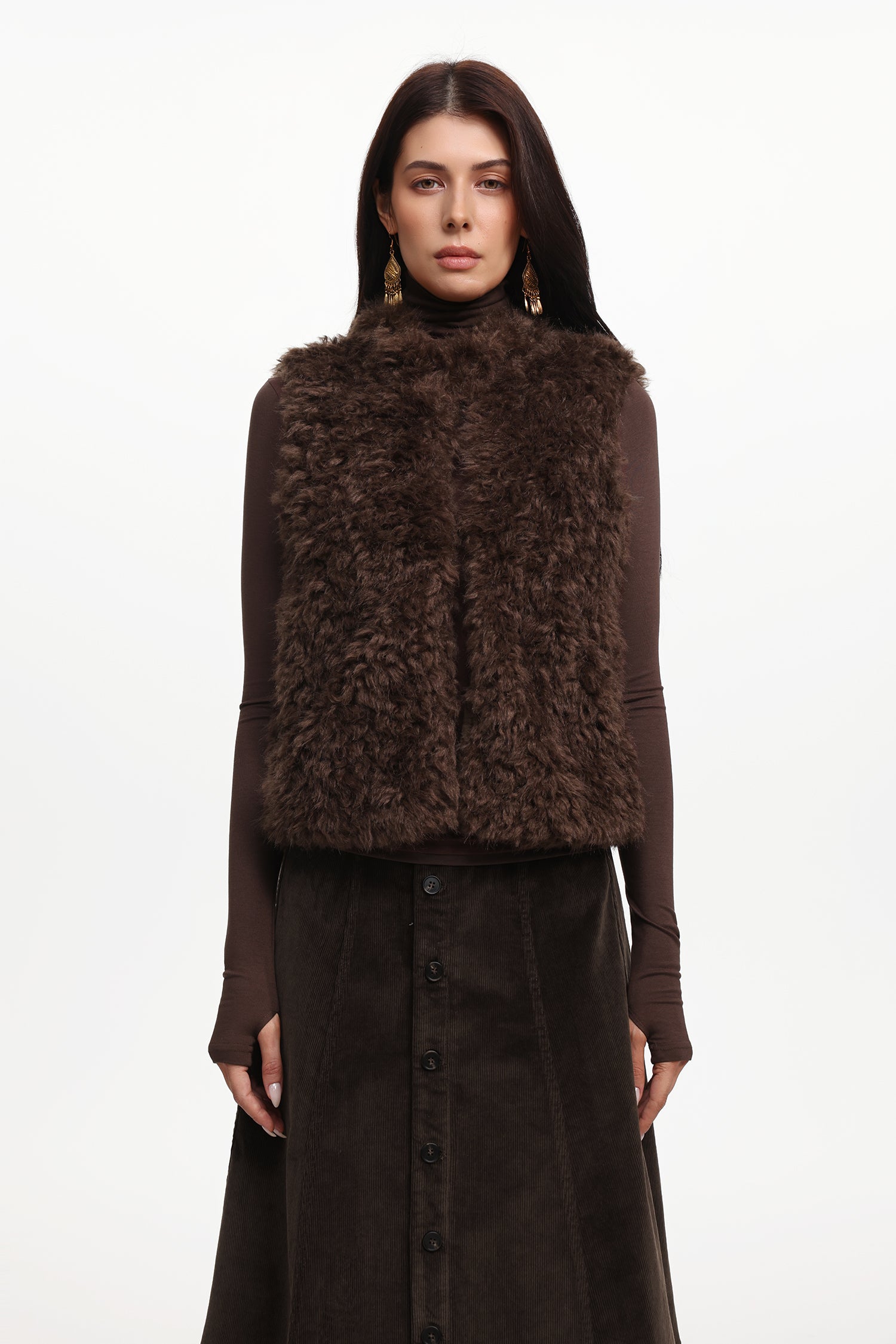 Michelle Chic Sleeveless Fluffy Vest	