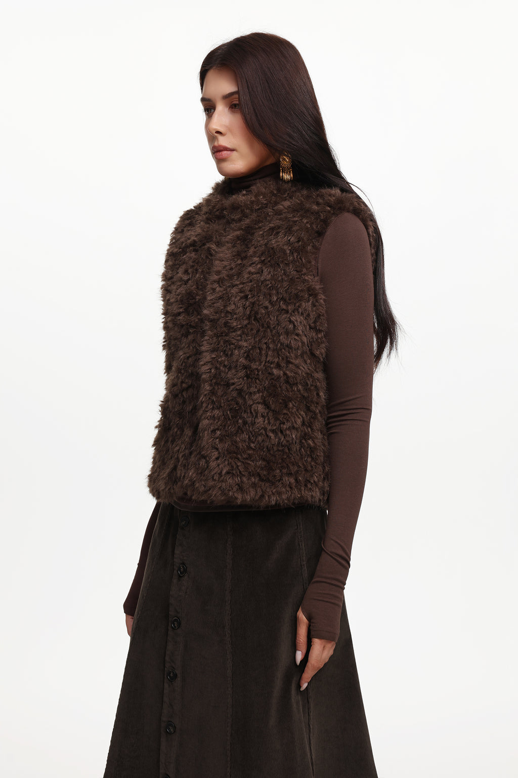 Michelle Chic Sleeveless Fluffy Vest	