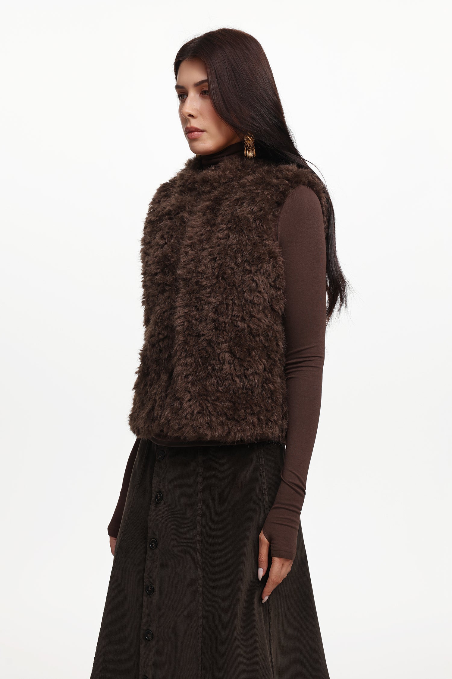 Michelle Chic Sleeveless Fluffy Vest	
