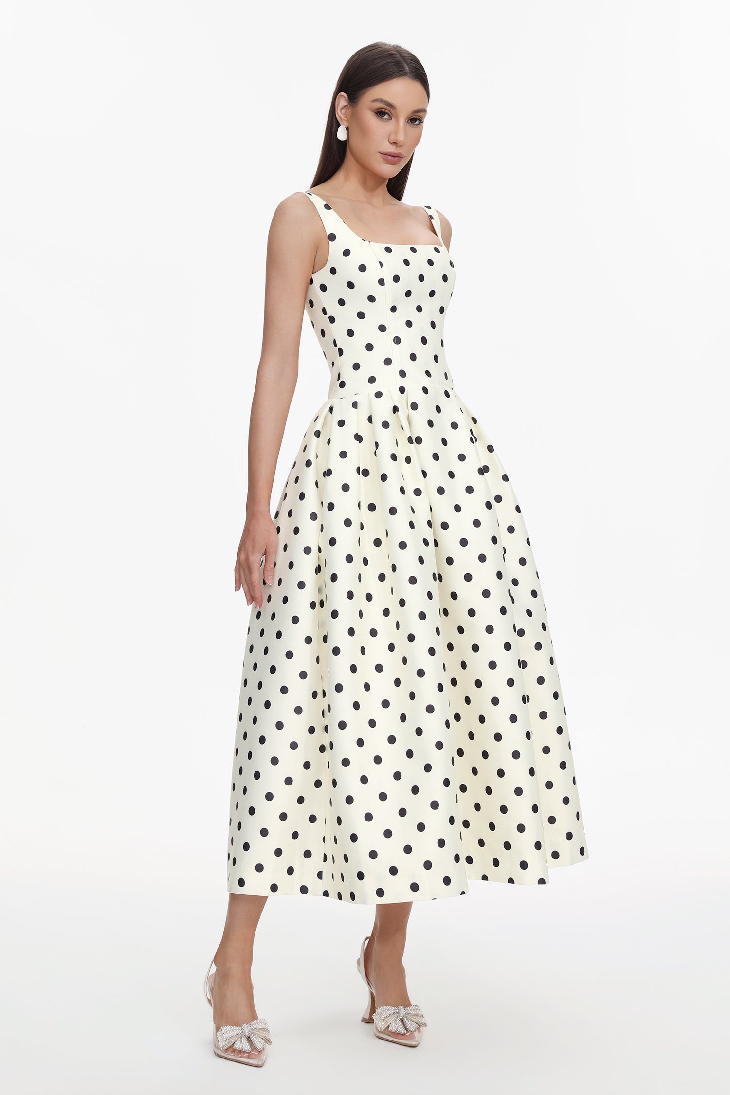 Zada Sleeveless Wave Point Maxi Dress	