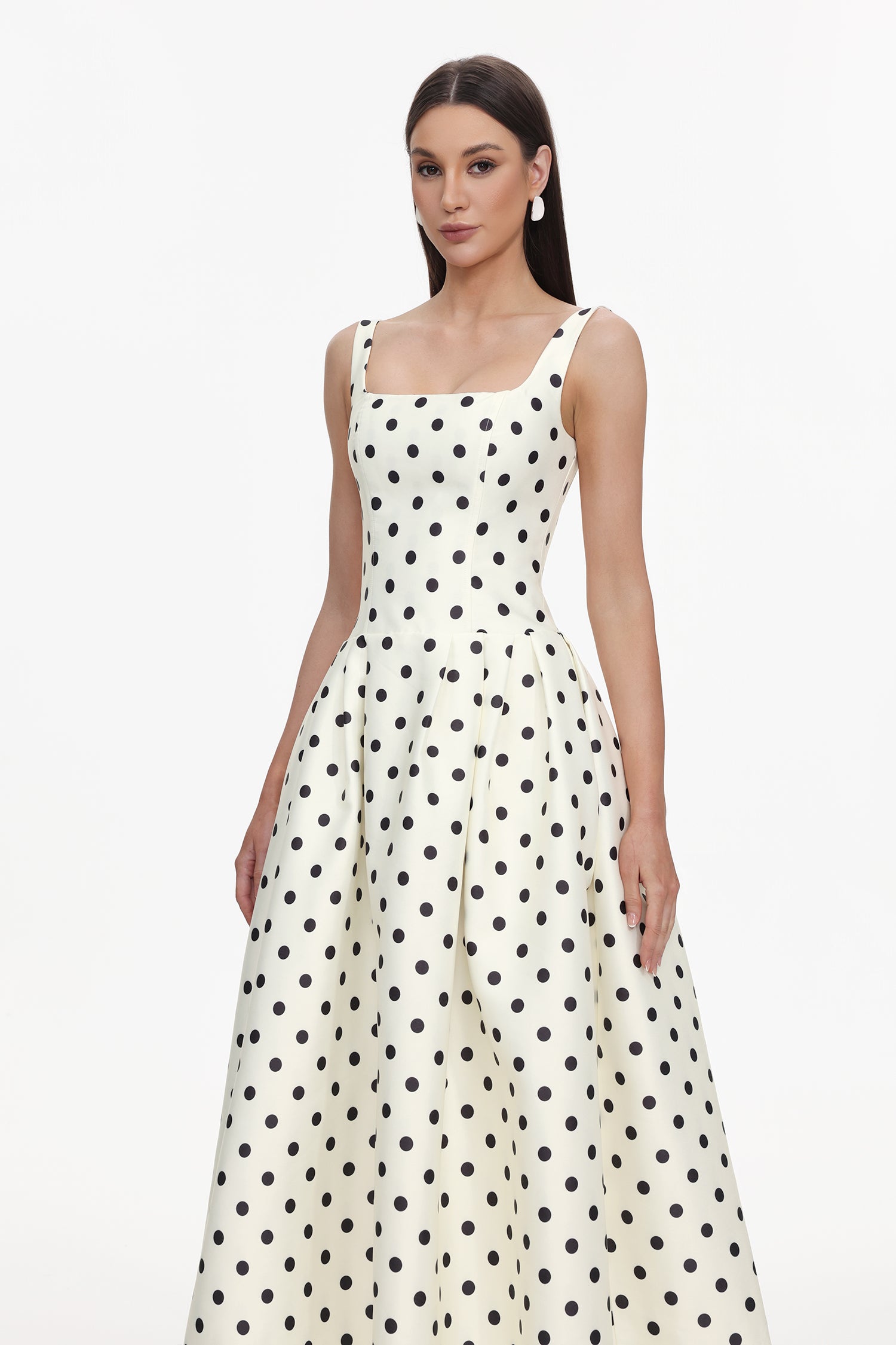 Zada Sleeveless Wave Point Maxi Dress	