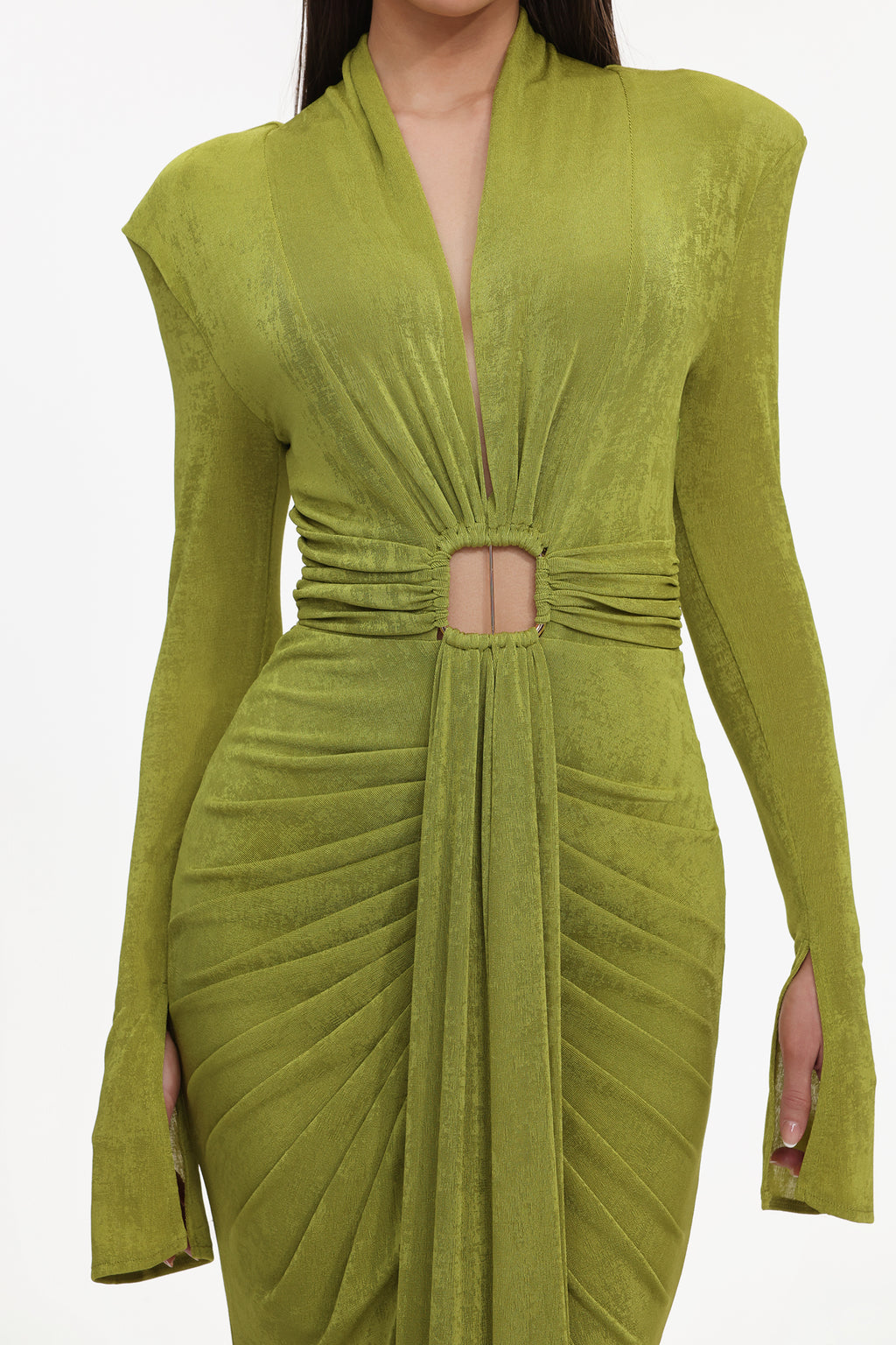 Naomi V-neck Long Sleeves Maxi Dress	