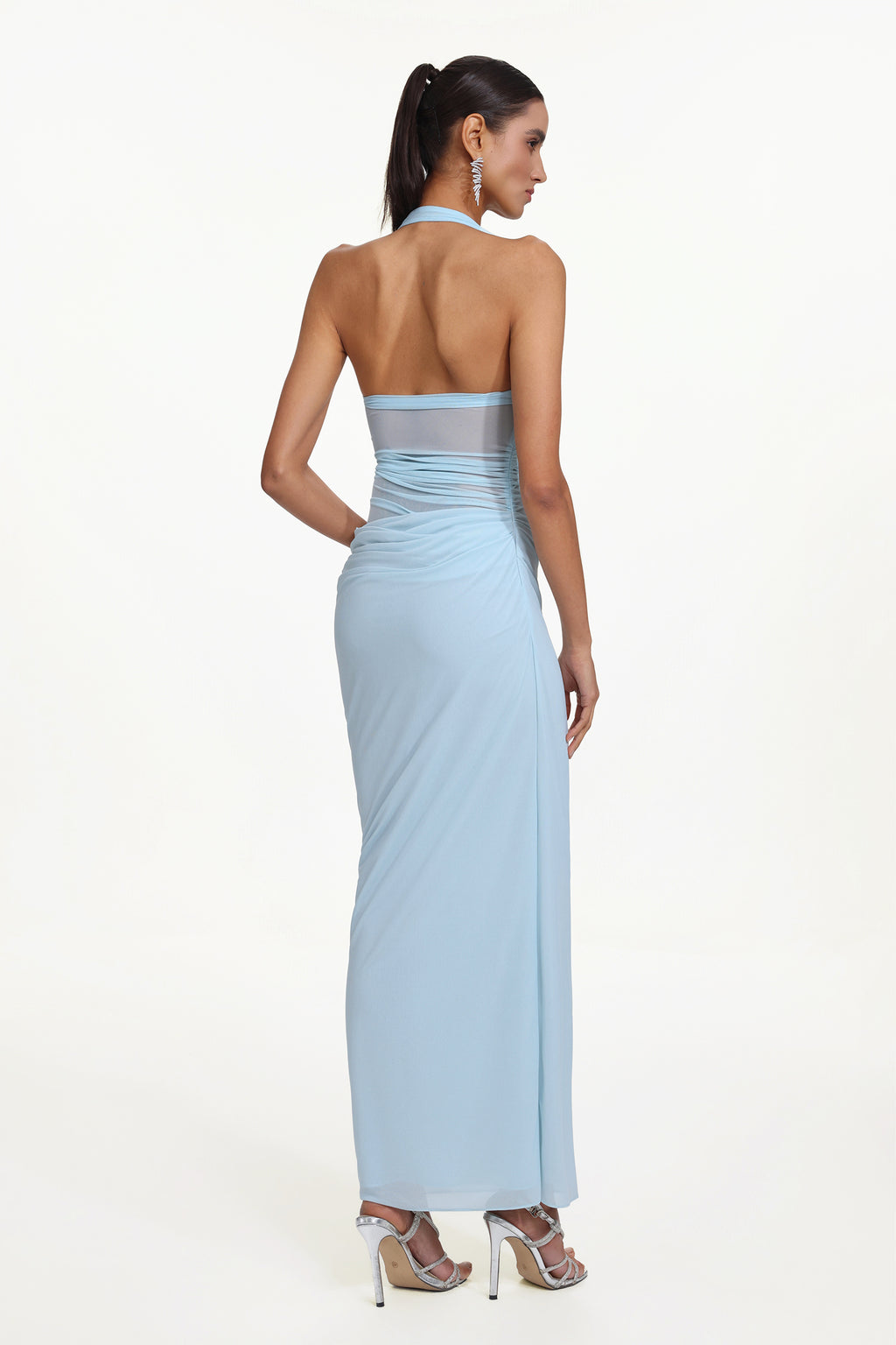 Lacava Romantic Contour Halter Ruched Floral Maxi Dress	