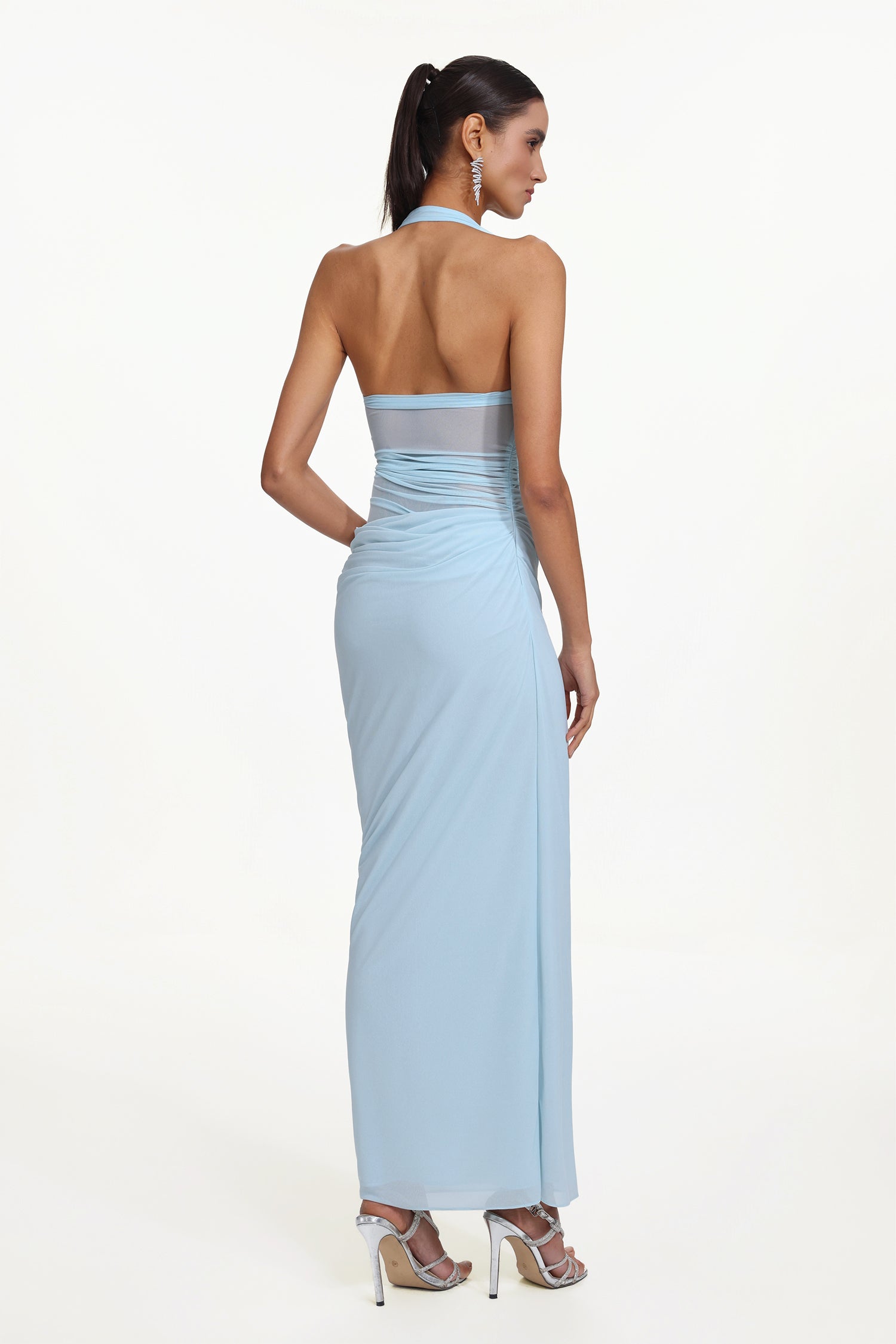 Lacava Romantic Contour Halter Ruched Floral Maxi Dress	