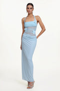 Lacava Romantic Contour Halter Ruched Floral Maxi Dress	