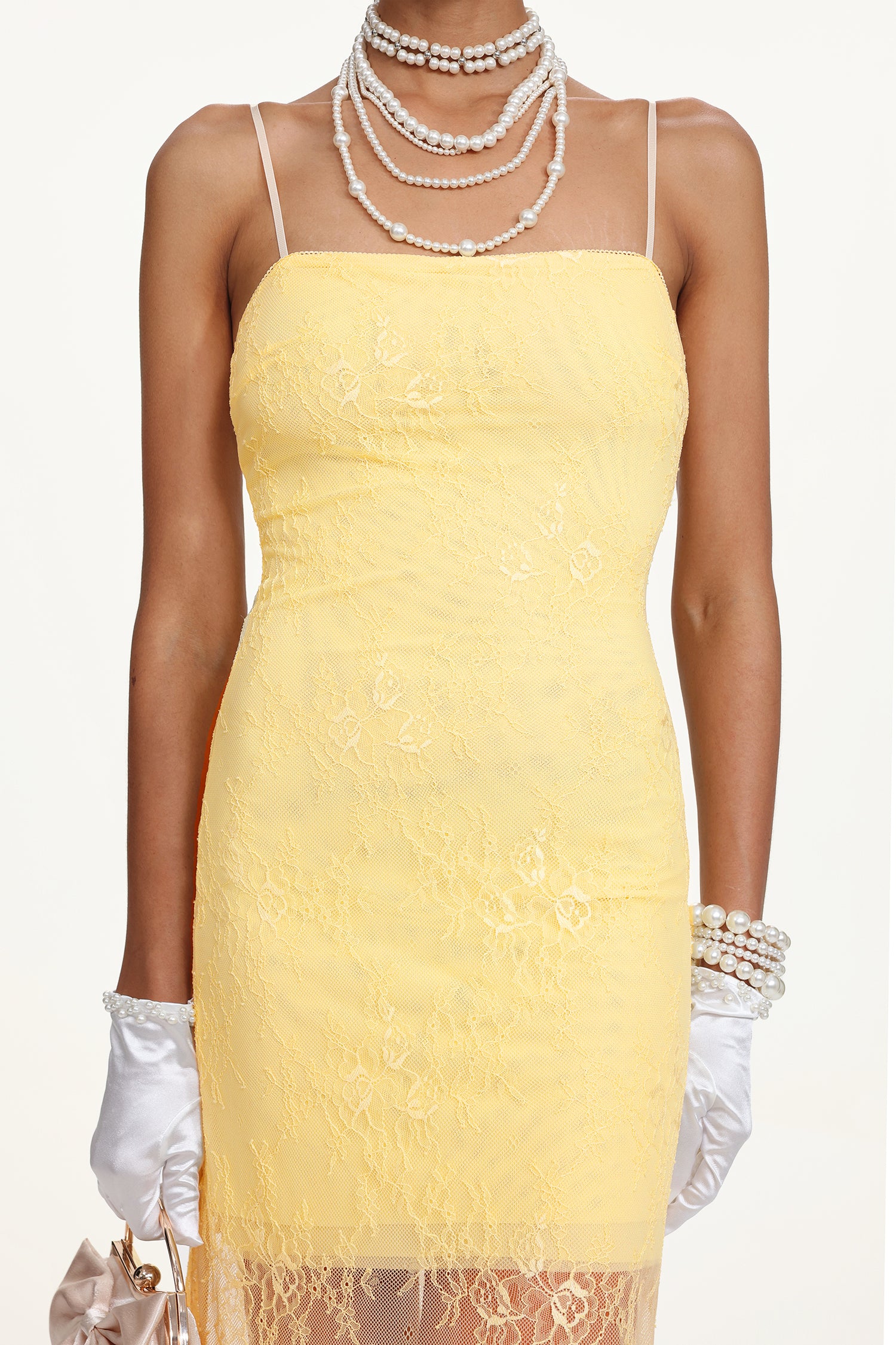 Doe Classic Contour Sleeveless Lace Maxi Dress	