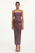 Orisy Chic Contour Sleeveless Rhinestone Bandage Maxi Dress	