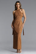 Laurie Chic Contour Halter Maxi Dress	