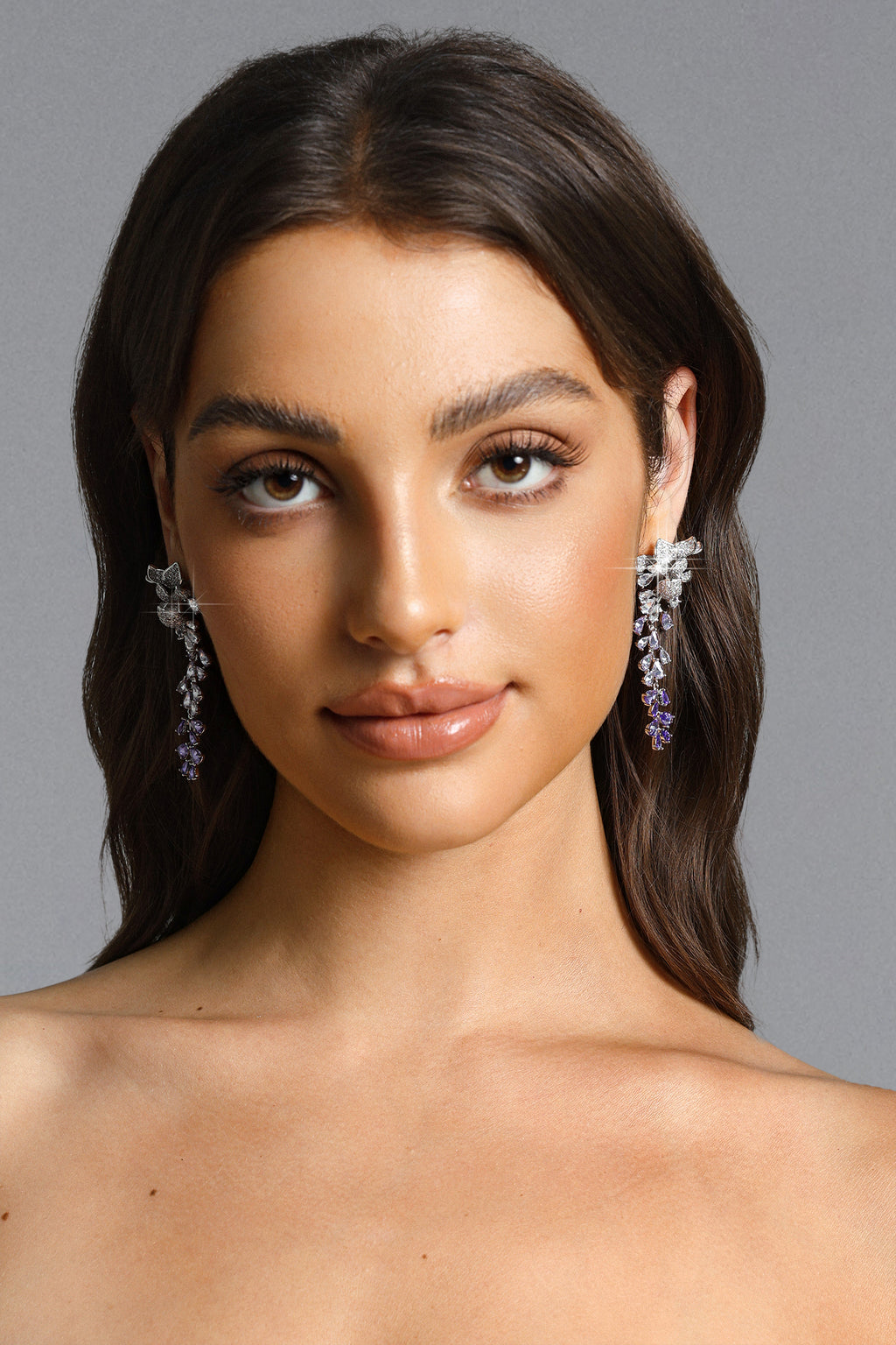 Tate Flower Gradient Diamond Earrings	