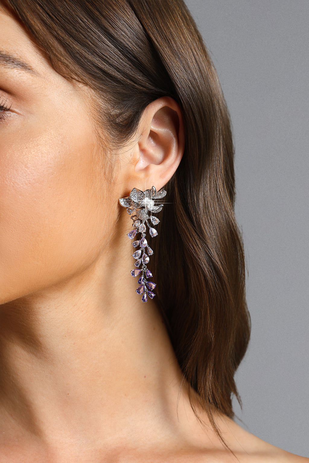 Tate Flower Gradient Diamond Earrings	