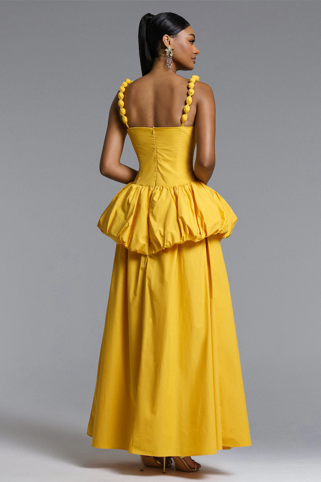 Sierra Classic Tailored Square Neck Puff Maxi Dress	