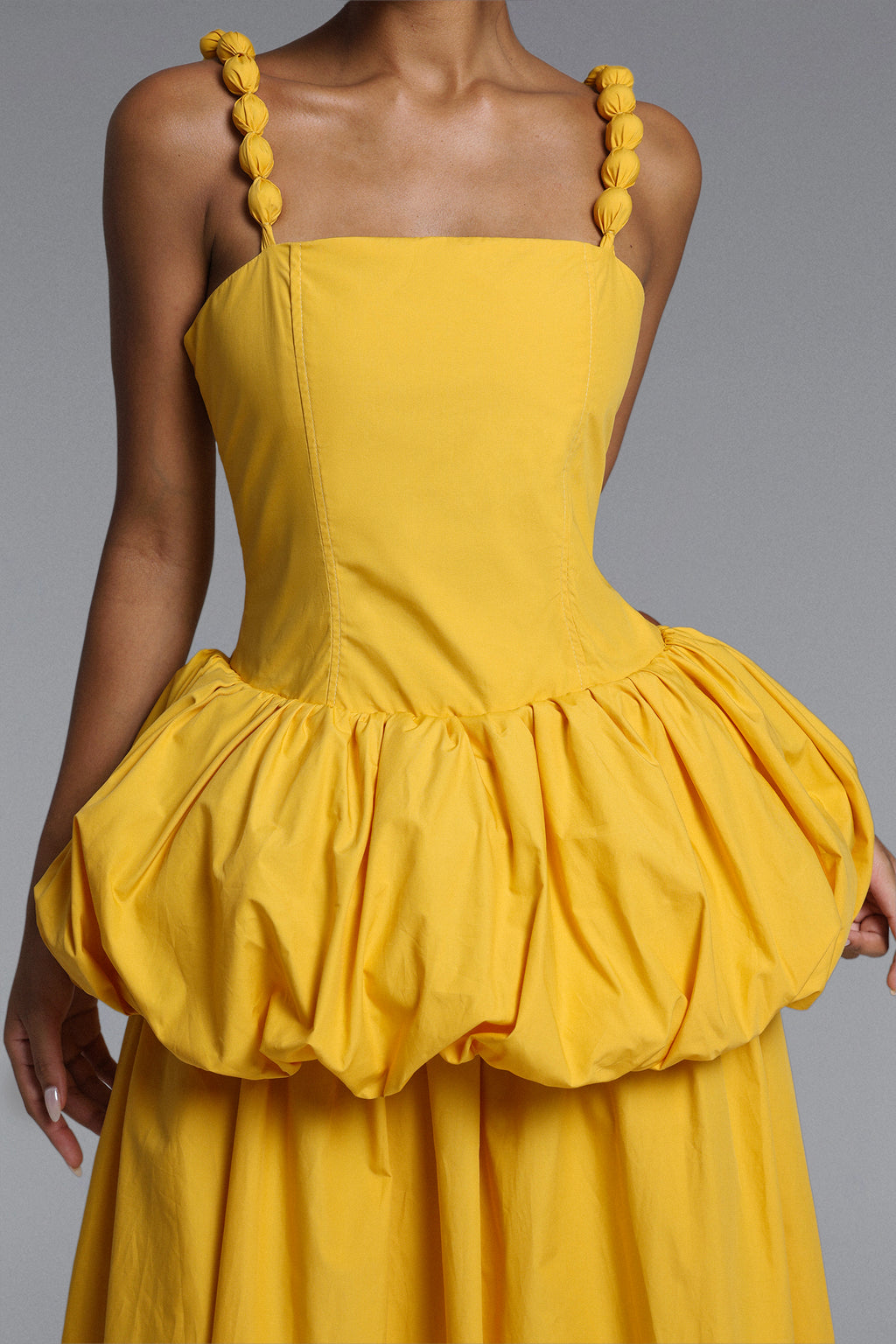 Sierra Classic Tailored Square Neck Puff Maxi Dress	