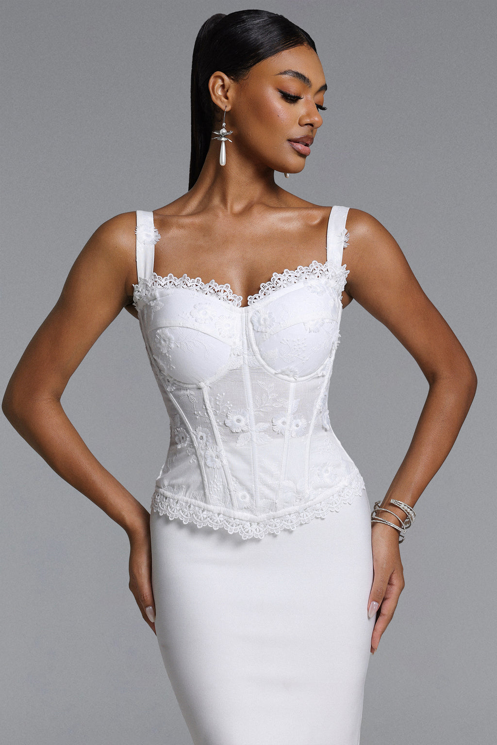 Glenora Classic Contour Lace Flower Corset	