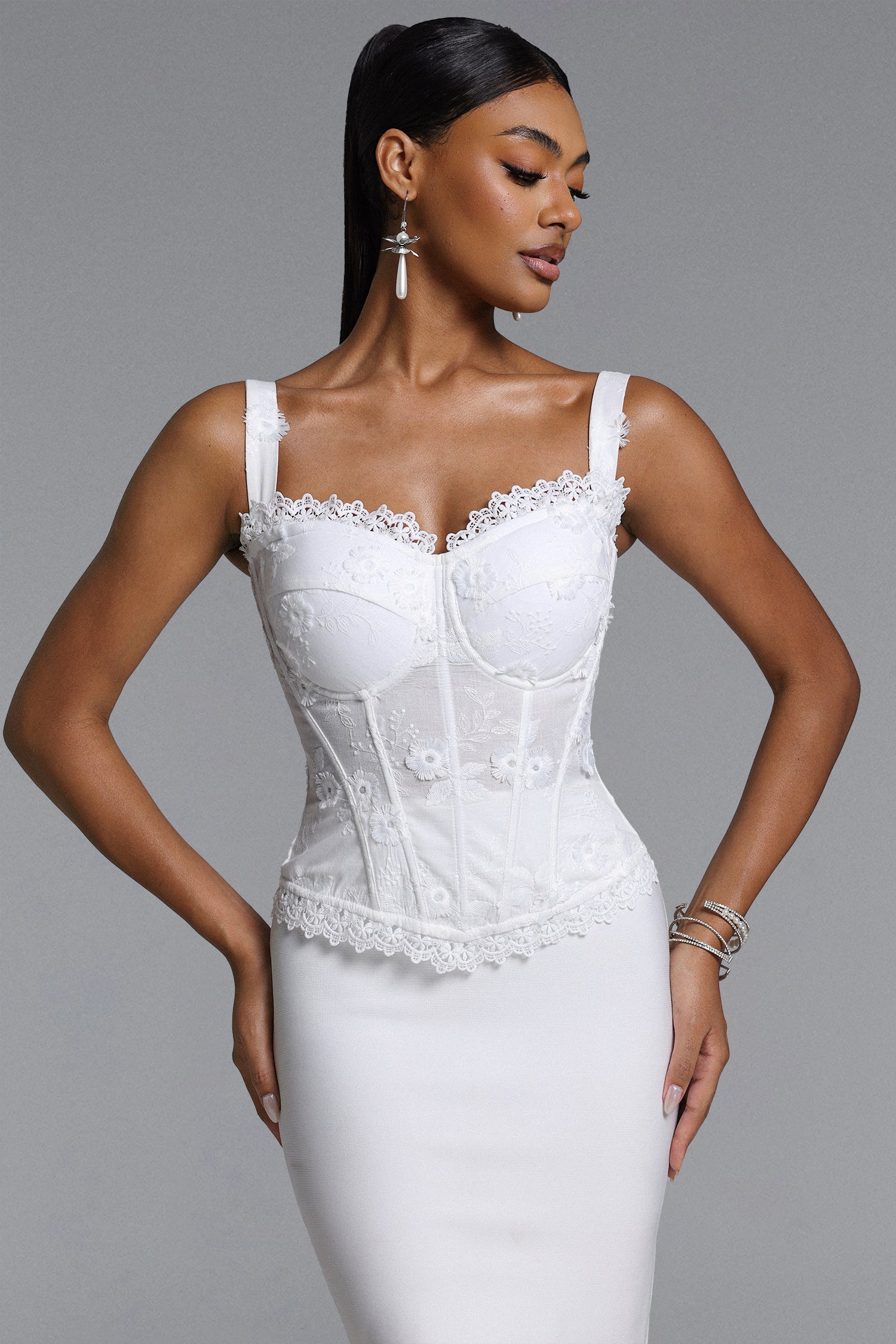 Glenora Classic Contour Lace Flower Corset	