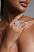 Sila Rhinestone Heart Hollowed Out Earrings	