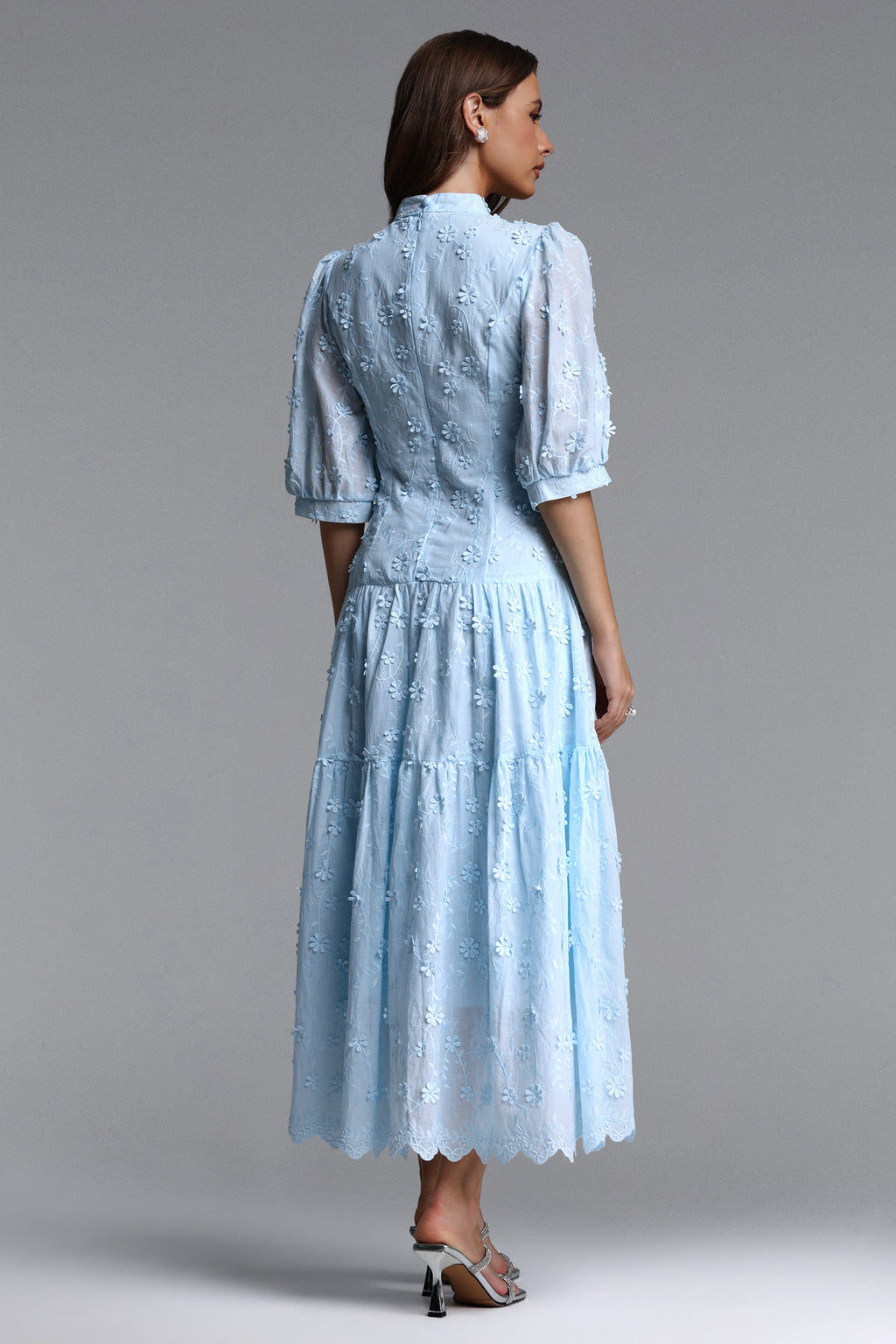 Selma Resort Flowy Puff Sleeve Woven Maxi Dress	