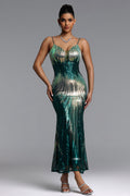 Selly Chic Contour Deep V Sequin Maxi Dress	