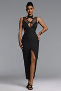 Valri Sexy Contour Sleeveless Cut Out Bandage Maxi Dress	