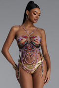Yannei Classic Halter Colorful Beaded Body Chain	