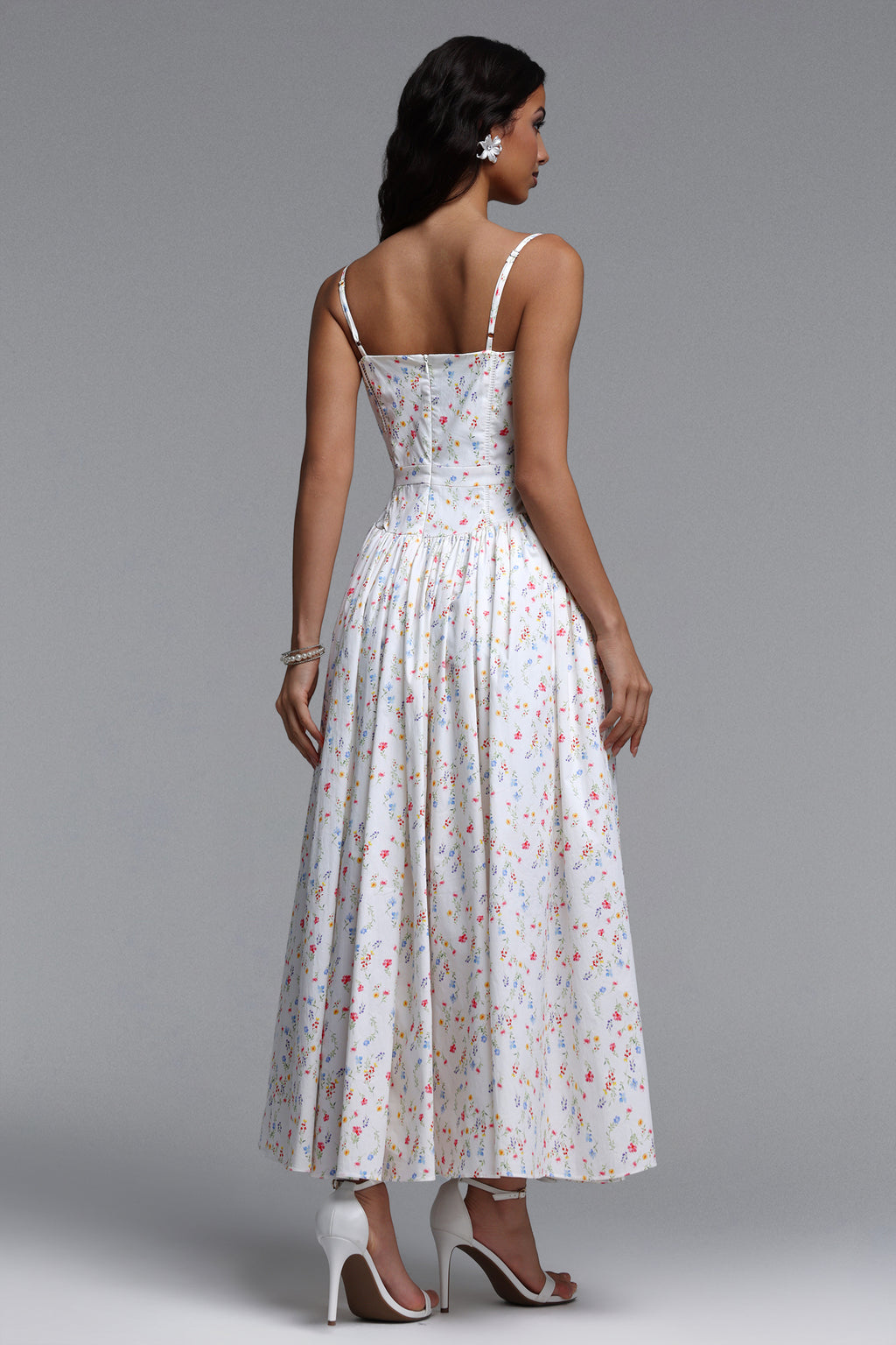 Qerly Resort Flowy Sleeveless Floral Print Maxi Dress	