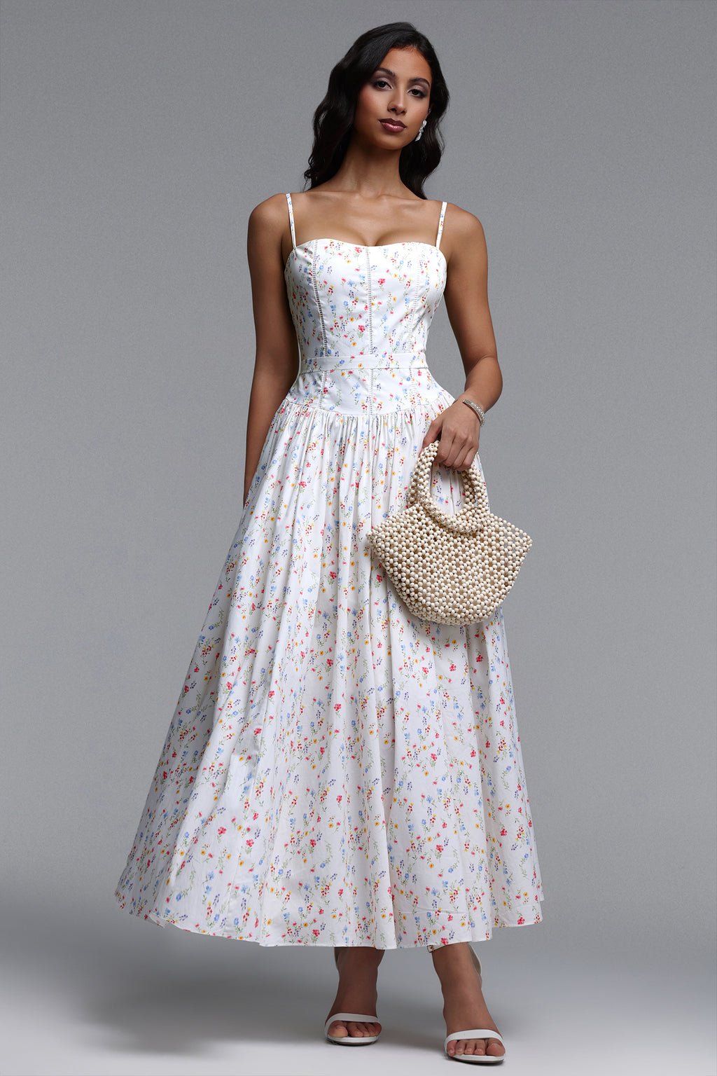 Qerly Resort Flowy Sleeveless Floral Print Maxi Dress	