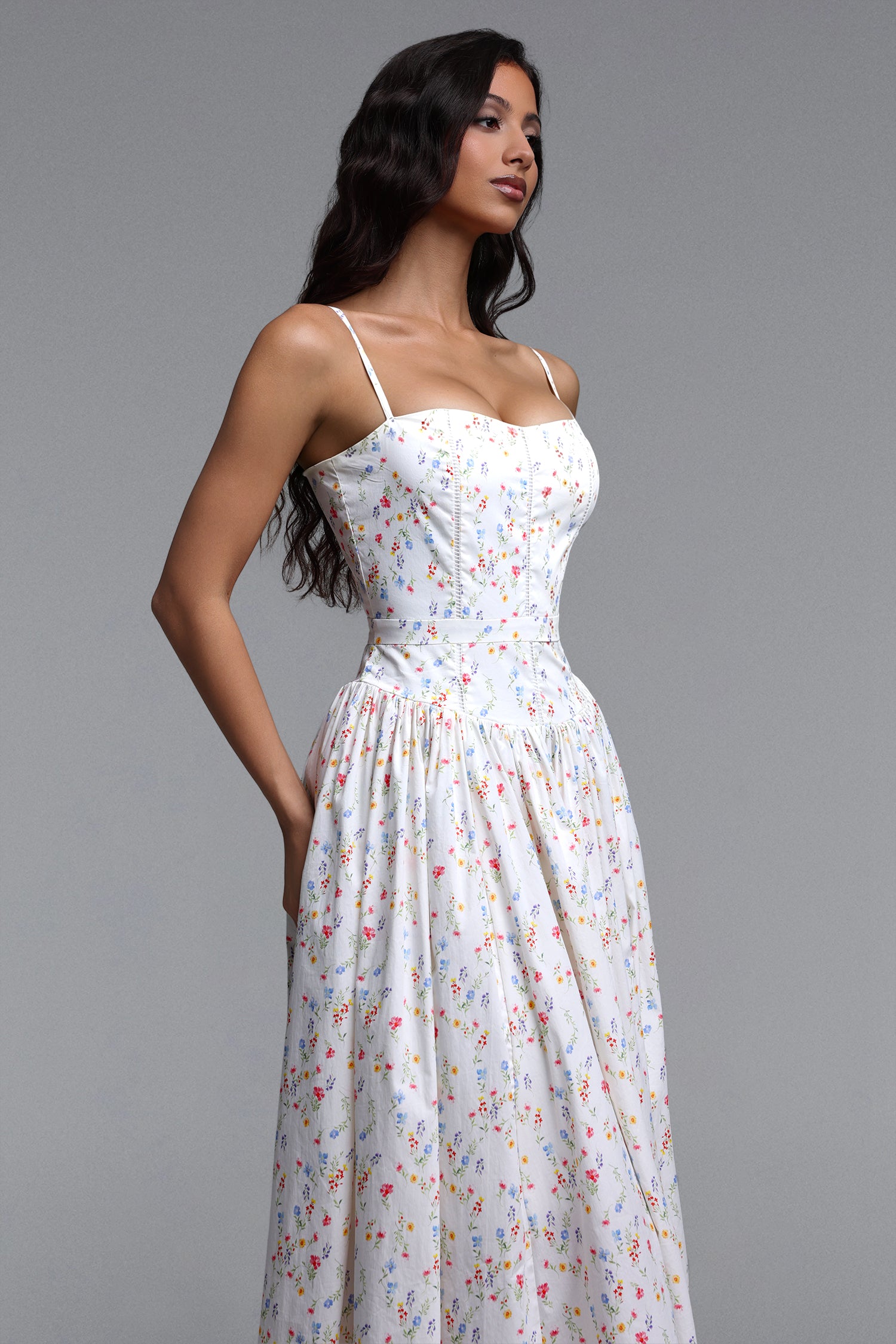 Qerly Resort Flowy Sleeveless Floral Print Maxi Dress	