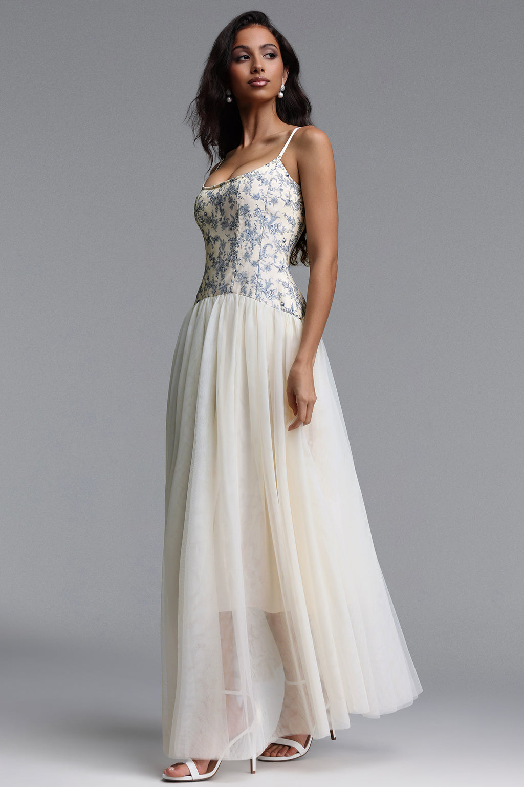 Sheath Elegant Contour Floral Print Maxi Dress	