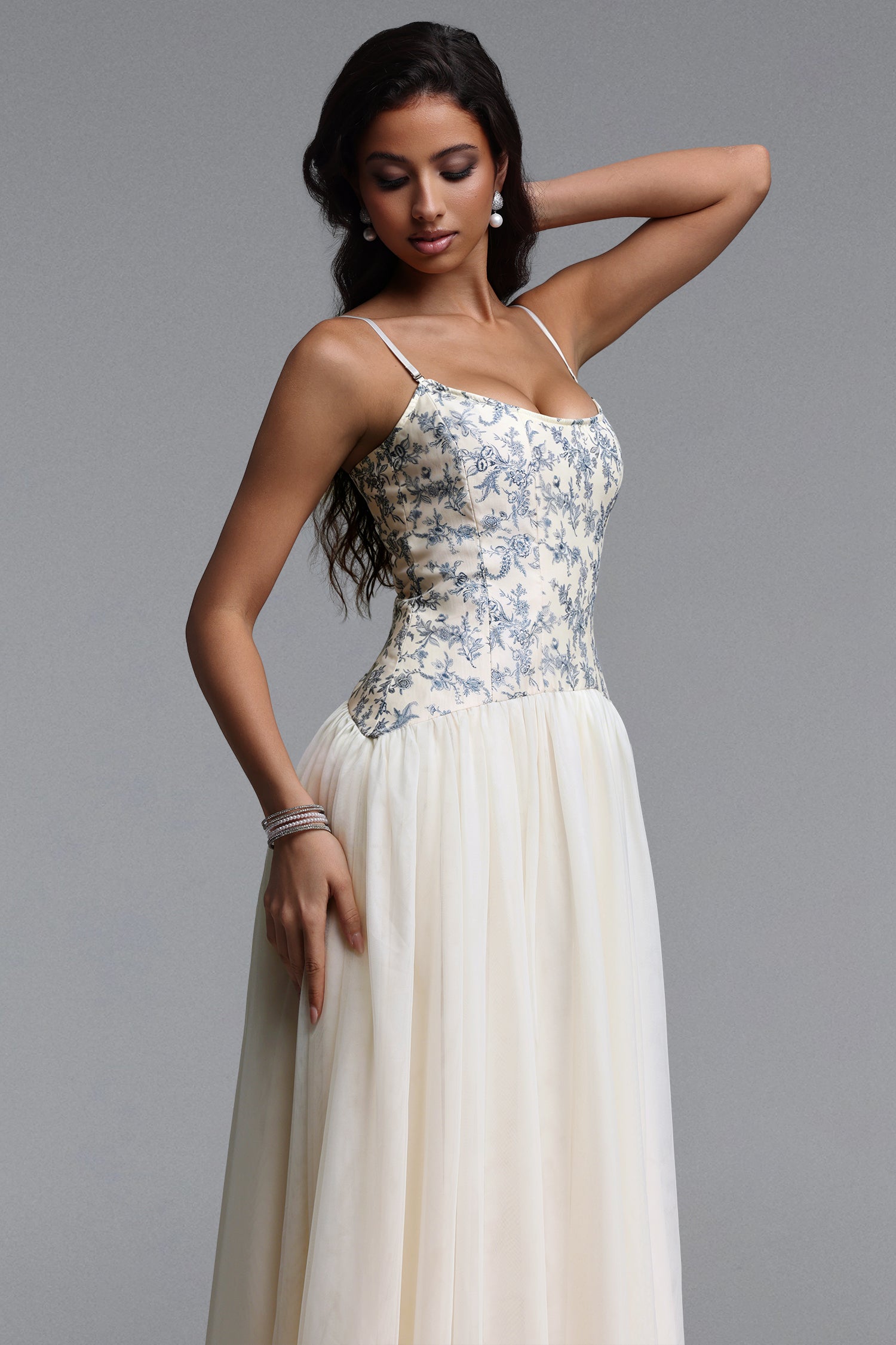 Sheath Elegant Contour Floral Print Maxi Dress	