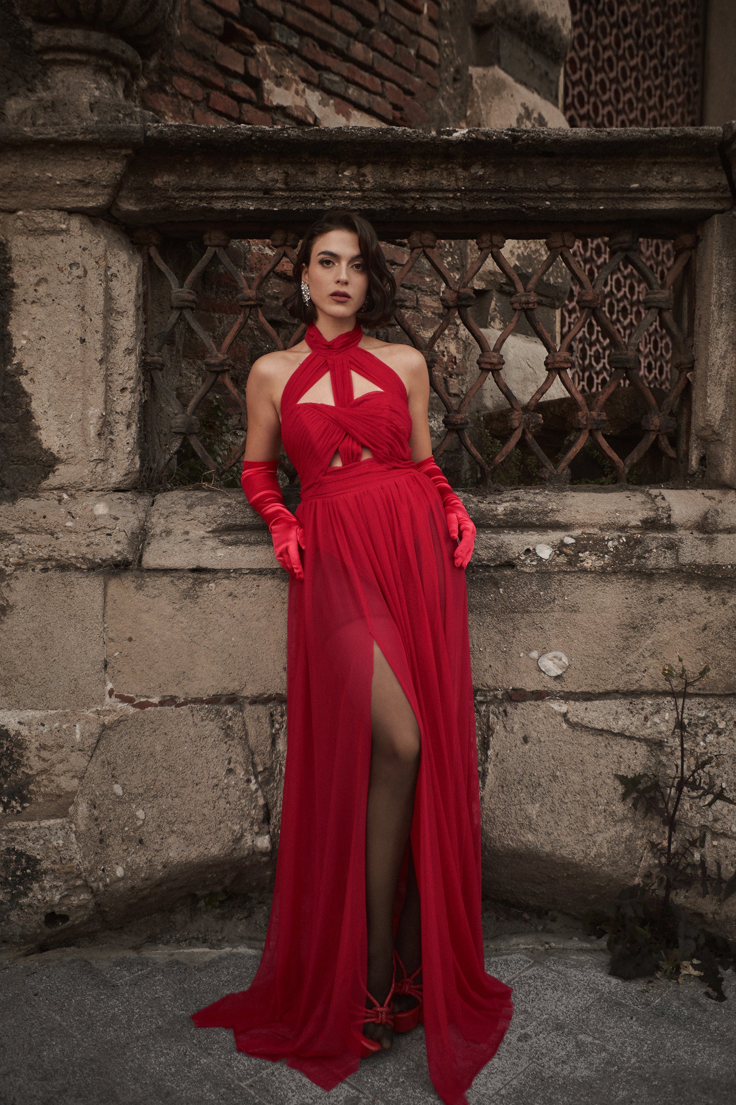 Tesare Halter Sleeveless Hollow Out Maxi Dress	