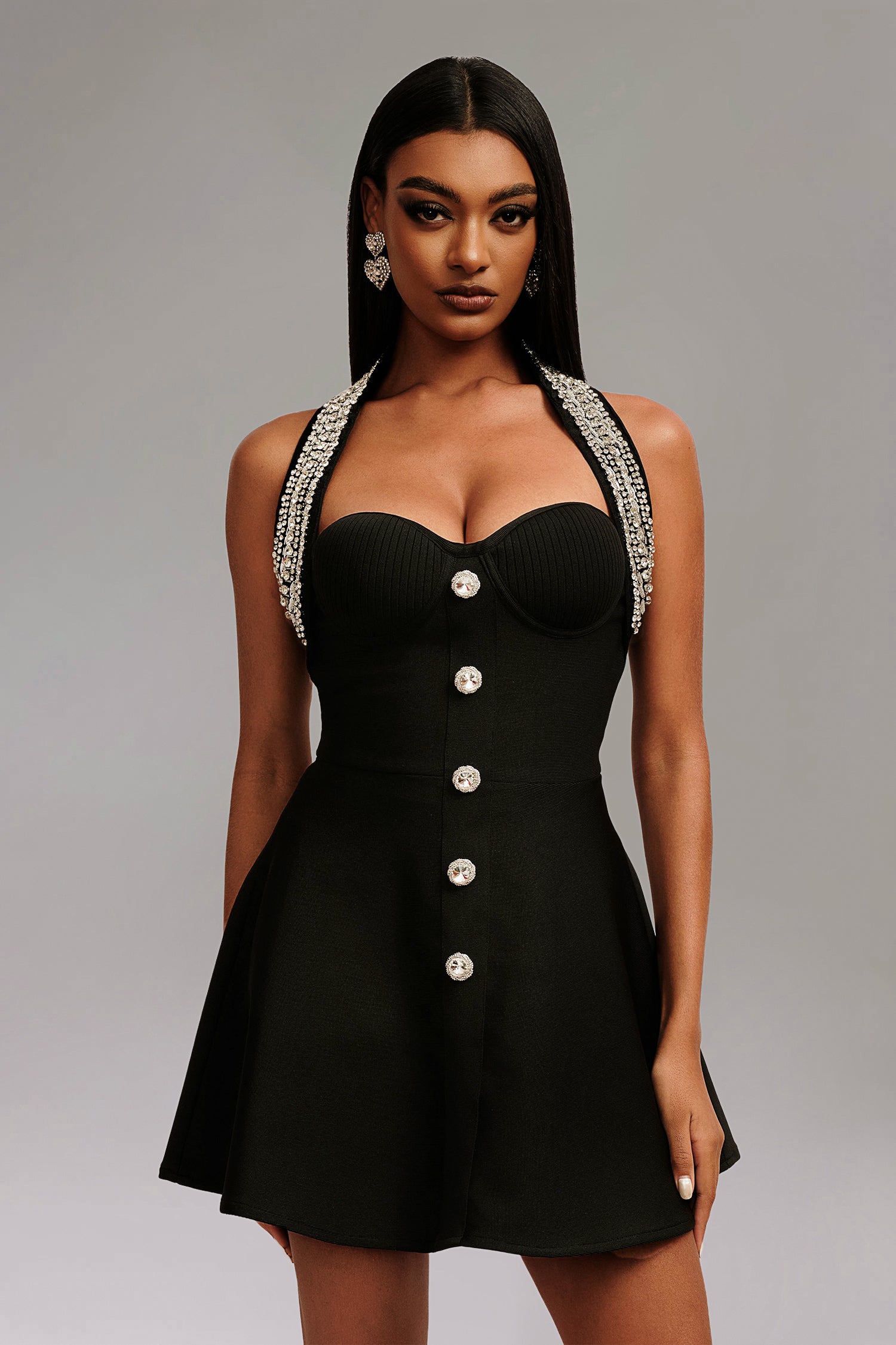 Traci Halter Strapless Sleeveless Mini Dress	