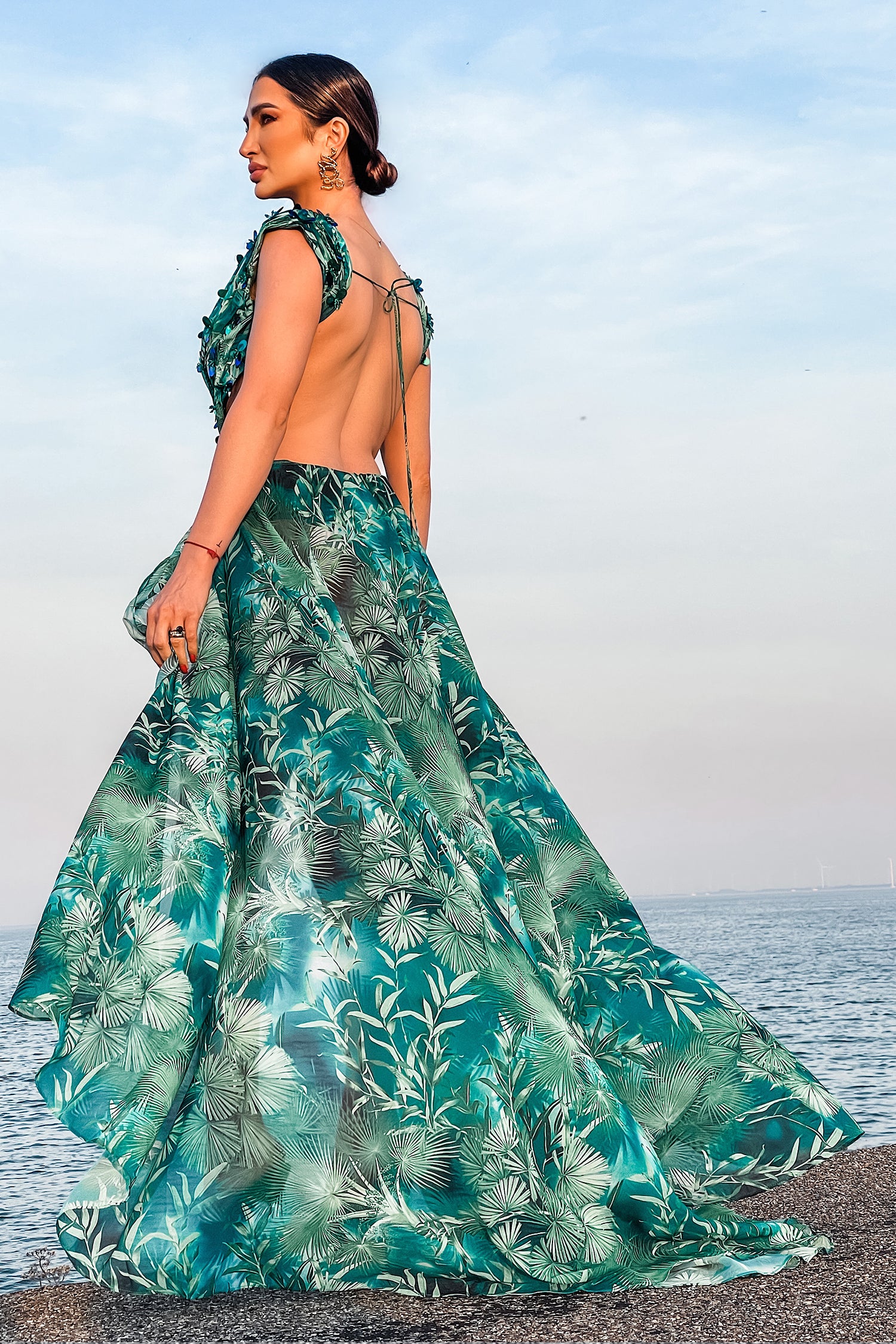 Yoland Printed Embellished Maxi Dress	