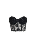 Heloise Strapless Sleeveless Lace Flowers Corset	