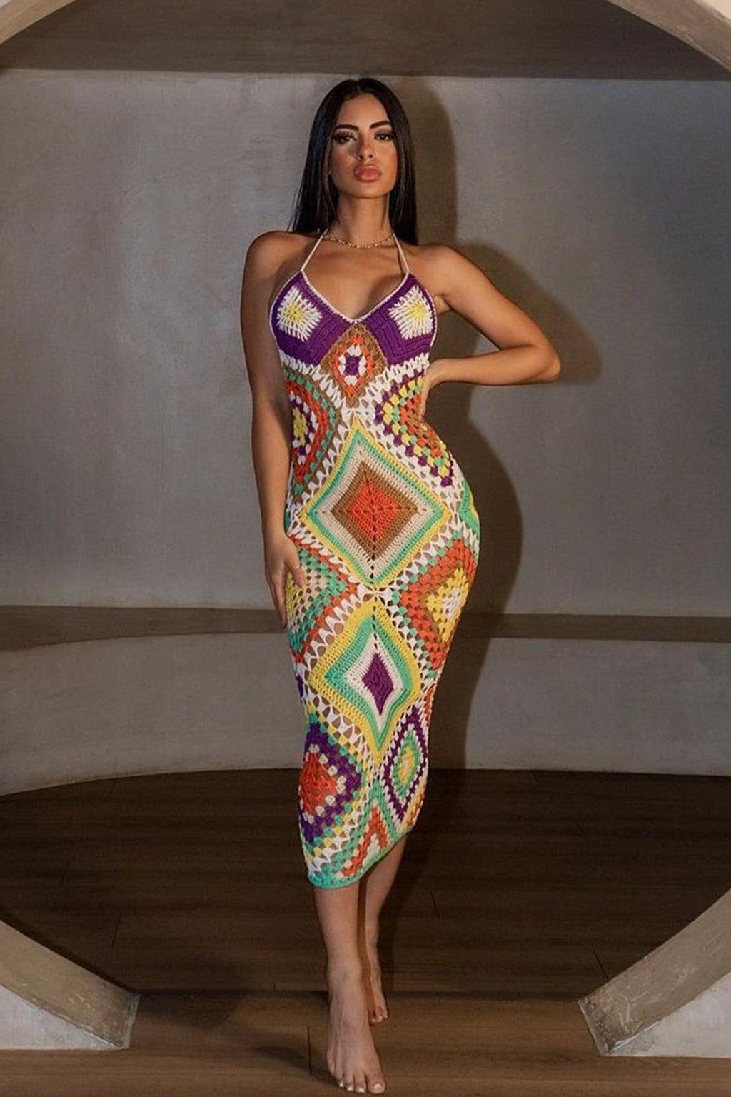 Bohemian Weave Maxi Dress	