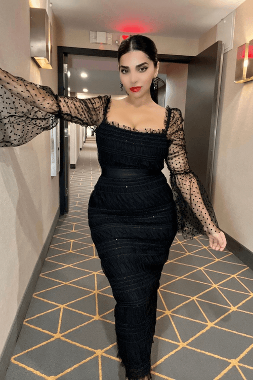Crana Mesh Midi Dress - Bellabarnett	